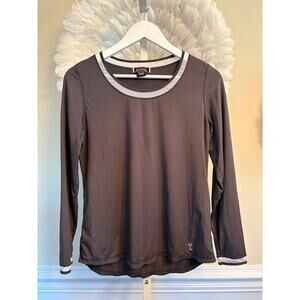 GOLFTINI GREY LONG SLEEVE MESH TRIM SHIRT SIZE M